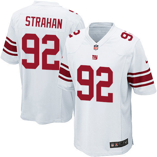 Men's Game Michael Strahan Nike Jersey White Road - #92 NFL New York Giants